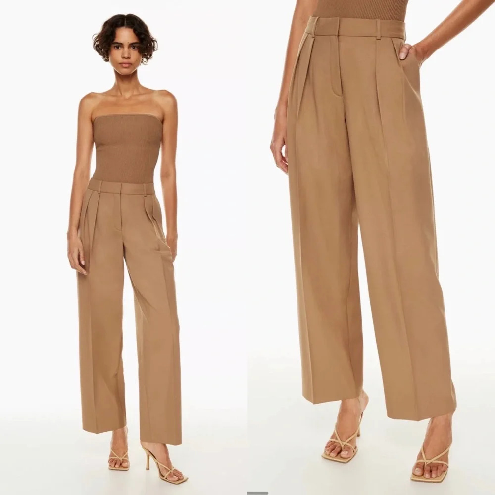 NWT Aritzia Babaton Revue Pants in Saville Size 6 Pleated wool wide-leg trousers